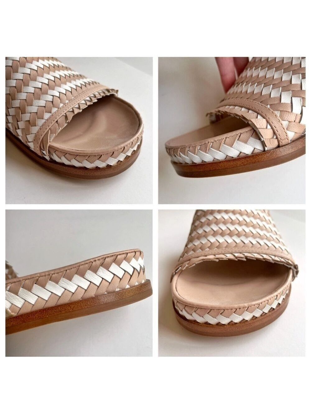 Sigerson Morrison Woven Leather Slide Sandals - Picture 11 of 12